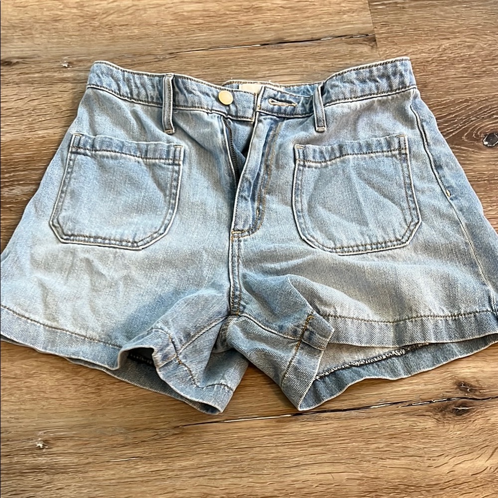 Universal Thread Blue Jean Shorts High-Waisted Cuffed